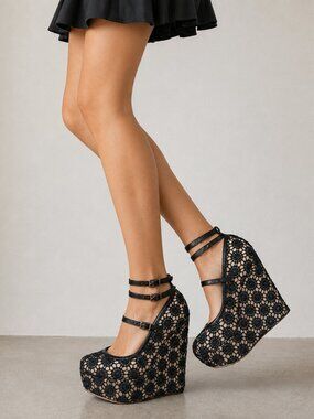 Faryl by Faryl Robin x Free People Cambridge Crochet Lace Wedges Size 8